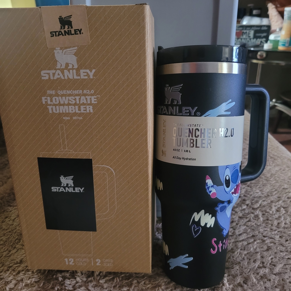 Stitch Stanley Black and Blue Quencher H2.0 Tumbler
